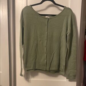 Green Button-Up Cardigan
